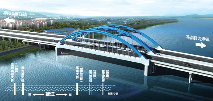 温州龙港大桥(鳌江一桥)改建工程昨动工